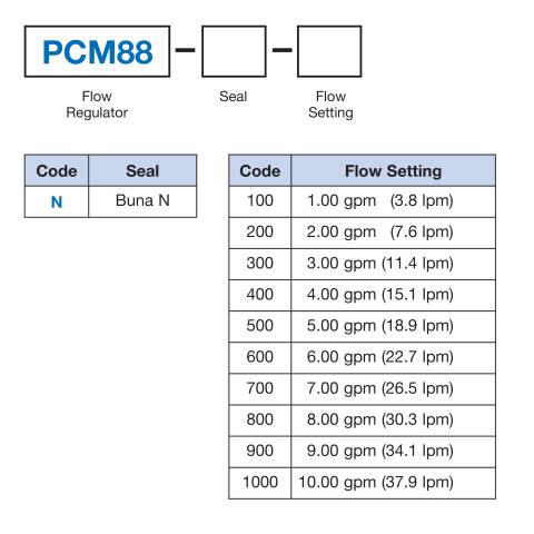 PCM88-N-400_in-line Available Model Codes